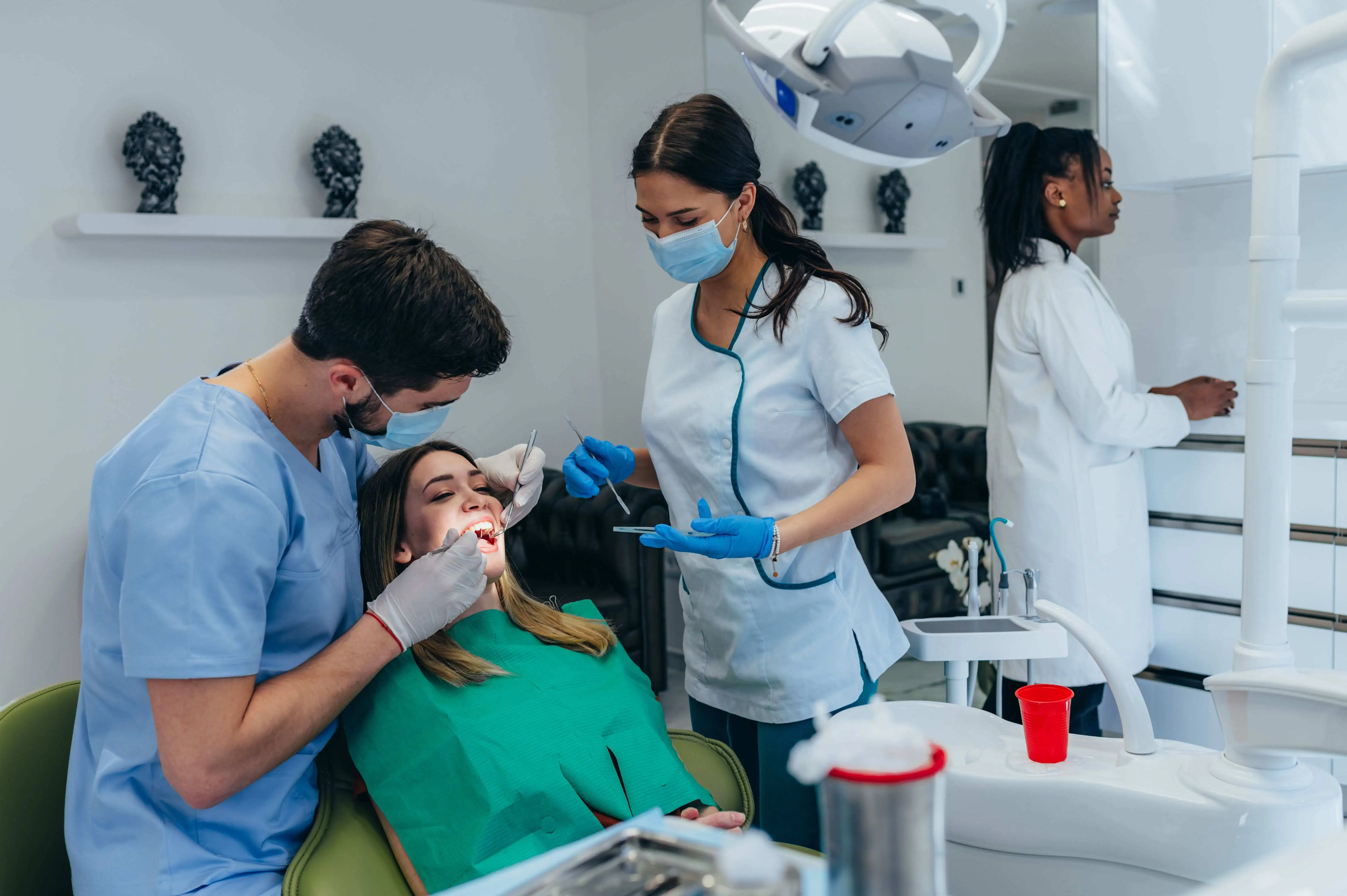Dentist and Patient before Tooth Extraction