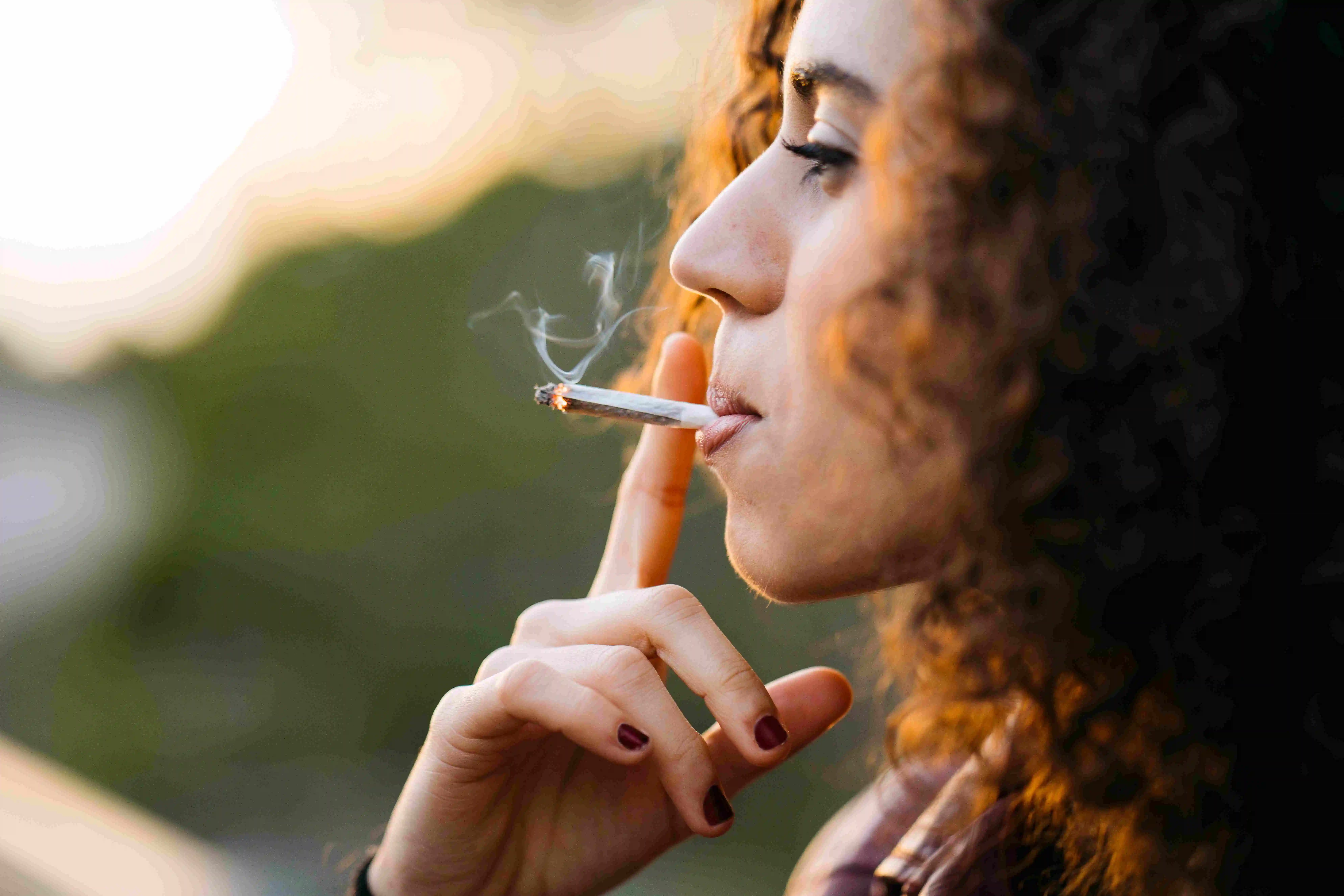 young woman smoking